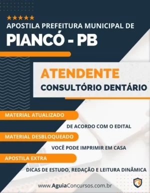 Apostila Atendente Consultório Dentário Prefeitura Piancó PB 2024