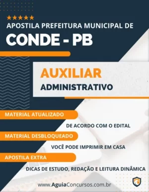 Apostila Auxiliar Administrativo Prefeitura de Conde PB 2024