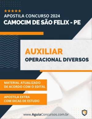 Apostila Auxiliar Operacional Serviços Diversos Camocim de São Félix PE 2024