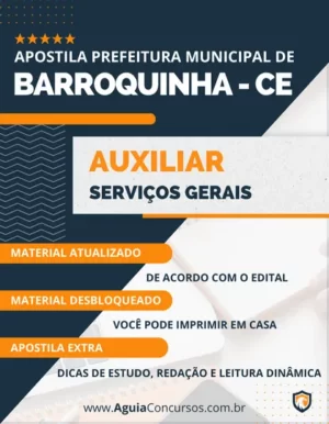 Apostila Auxiliar Serviços Gerais Prefeitura Barroquinha CE 2024