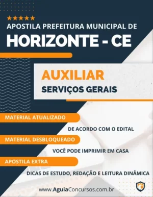 Apostila Auxiliar Serviços Gerais Prefeitura de Horizonte CE 2024