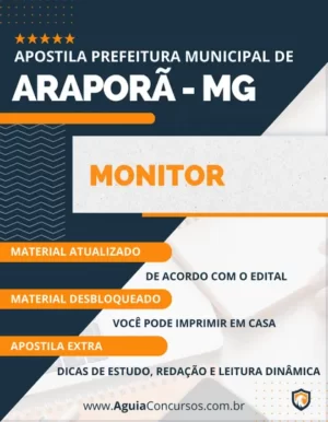 Apostila Monitor Concurso Prefeitura de Araporã MG 2024