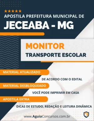 Apostila Monitor Transporte Escolar Pref Jeceaba MG 2024