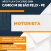 Apostila Motorista Prefeitura Camocim de São Félix PE 2024