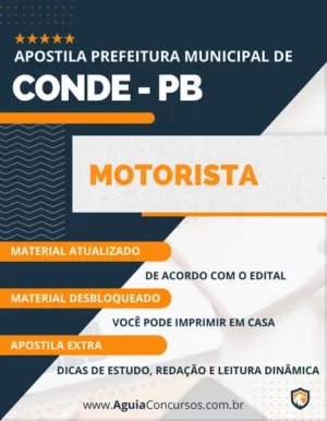 Apostila Motorista Concurso Prefeitura de Conde PB 2024