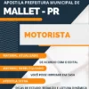 Apostila Motorista Concurso Prefeitura de Mallet PR 2024
