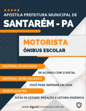 Apostila Motorista Ônibus Escolar Prefeitura de Santarém PA 2024