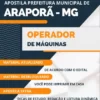 Apostila Operador Máquinas Prefeitura de Araporã MG 2024