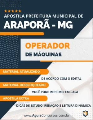 Apostila Operador Máquinas Prefeitura de Araporã MG 2024