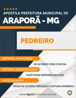 Apostila Pedreiro Concurso Prefeitura de Araporã MG 2024