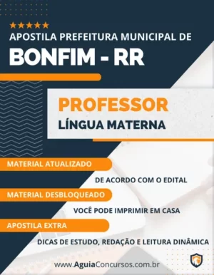 Apostila Professor Língua Materna Prefeitura de Bonfim RR 2024
