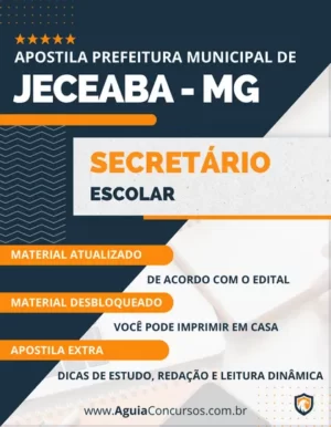 Apostila Secretário Escolar Prefeitura de Jeceaba MG 2024