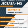 Apostila Servente Obras Concurso Pref Jeceaba MG 2024