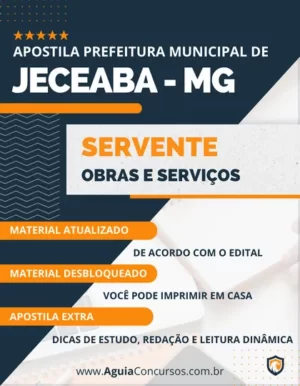 Apostila Servente Obras Concurso Pref Jeceaba MG 2024