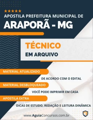 Apostila Técnico em Arquivo Prefeitura de Araporã MG 2024