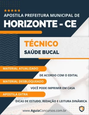 Apostila Técnico Saúde Bucal Prefeitura Horizonte CE 2024