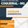 Apostila Auxiliar Administrativo Prefeitura de Coqueiral MG 2024