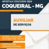 Apostila Auxiliar Serviços Prefeitura de Coqueiral MG 2024