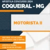 Apostila Motorista II Concurso Prefeitura de Coqueiral MG 2024