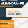 Apostila Auxiliar Serviços Gerais Pref Alhandra PB 2024