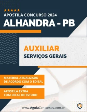 Apostila Auxiliar Serviços Gerais Pref Alhandra PB 2024