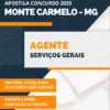 Apostila Agente Serviços Gerais Pref Monte Carmelo MG 2025