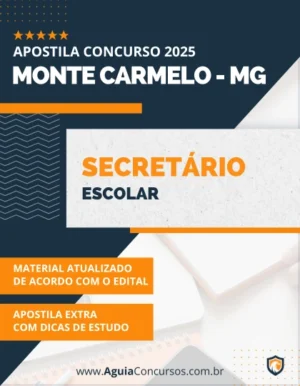 Apostila Secretário Escolar Pref Monte Carmelo MG 2025